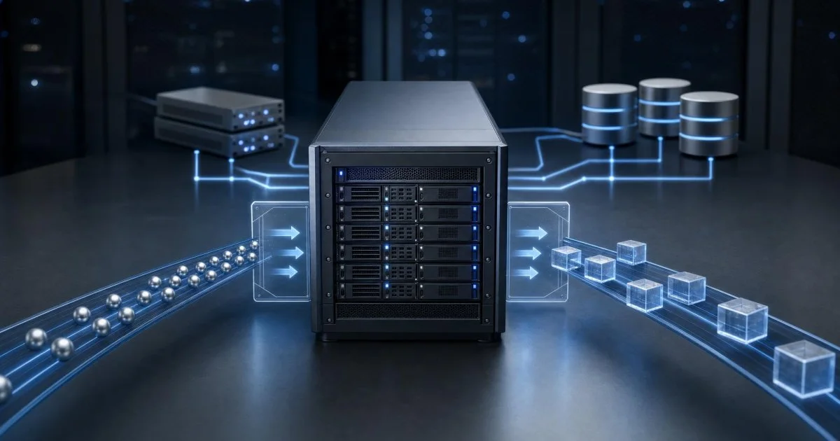 Linux VPS kiralama kararını temsil eden sade sunucu ve ağ metaforu